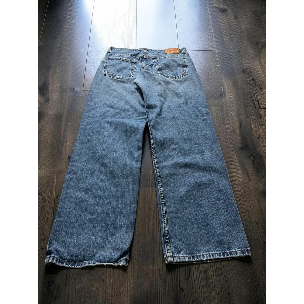 Levi's 559 Relaxed Straight Jeans Mens 34x32 Blue Denim Distressed Baggy Skater